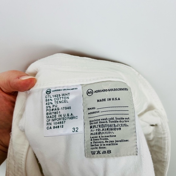 AG Adriano Goldschmied The Daisy Low-Rise White Denim Cut Off Shorts - Picture 4 of 5